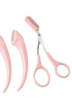 Taraklı Kaş Bıyık Makası Ve Kaş Ustura Seti Kaş Bıyık Tüy Alma Epilasyon Aleti 2'li Set