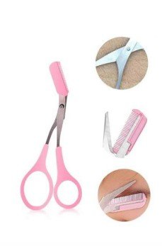 Taraklı Kaş Bıyık Makası Ve Kaş Ustura Seti Kaş Bıyık Tüy Alma Epilasyon Aleti 2'li Set