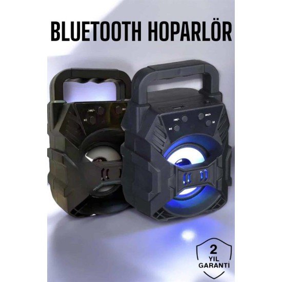 Taşınabilir Bluetooth Hoparlör Led Işıklı Uzun Pil Ömrü