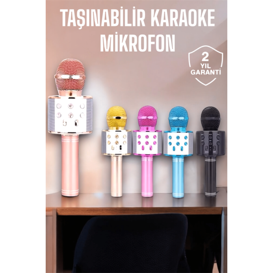 Taşınabilir Bluetooth Karaoke Mikrofon: Hafıza Kart Girişli, Etkileyici Performans