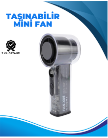 Taşınabilir El Fanı  100 Seviyeli Rüzgar Hızı Ayarı  Sessiz Çalışma - Dijital Ekranlı