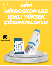 Taşınabilir LED Işıklı Cep Mikroskop – 80X–200X Büyütme