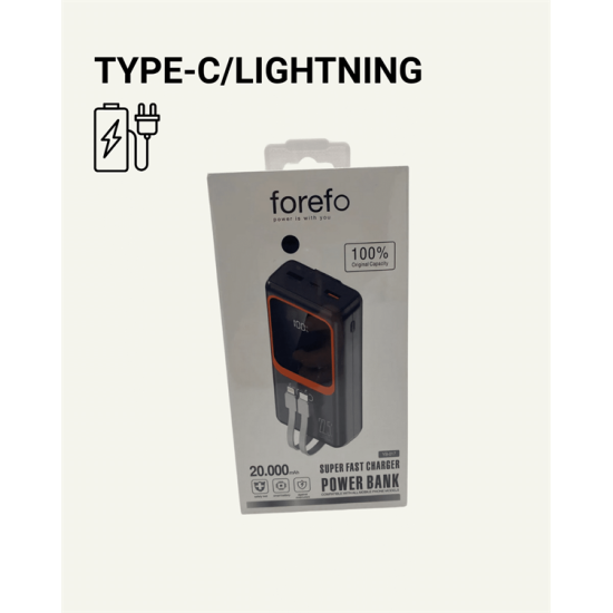 Taşınabilir Şarj Cihazı 20000 mAh | 22.5W Hızlı Şarj + Dijital Ekran + Kablo Dahil