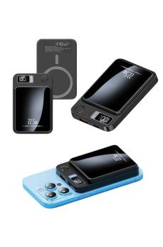 Taşınabilir Şarj Magsafe Powerbank 10.000 mAh Hızlı Şarj Led Göstergeli Kablosuz Taşınabilir Şarj Magsafe Powerbank 10.000 mAh Hızlı Şarj Led Göstergeli Kablosuz