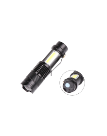 Şarjlı LED El Feneri - 14500 Pil Dahil, 4 Işık Modu, Mini Boy