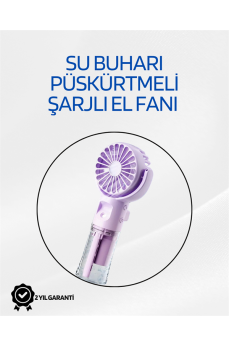 Taşınabilir Şarjlı Su Sisi Püskürtmeli Mini El Fanı – 4 Hız Ayarı, Tip-C Şarjlı, Sessiz Motor