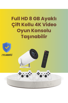 TÇift Kollu Tasarımlı Kablosuz Projeksiyon – 4K, 10.000 Oyun ve Smart App Desteği