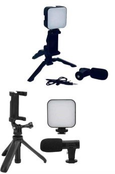 Telefon Tutucu Mikrofonlu Işıklı Youtuber Video Kayıt