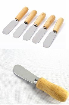 Tereyağı Bıçağı - Mini Spatula Ahşap Saplı 6 Adet