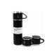 Termos Paslanmaz Çelik Termos Siyah Renk 3 Bardaklı Termos Seti
