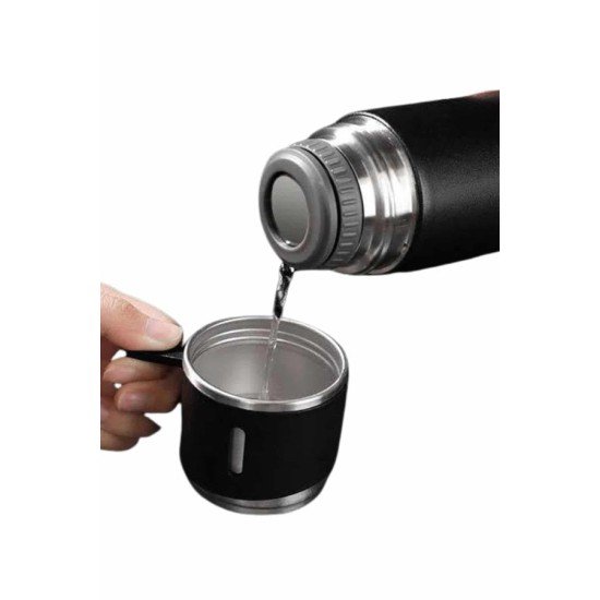 Termos Seti 3'lü Bardak Seti Isı Dayanıklı Siyah Paslanmaz Çelik Vakumlu Termos Seti 3'lü Bardak Seti Isı Dayanıklı Siyah Paslanmaz Çelik Vakumlu