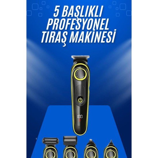 Tıraş Makinesi Şarjlı 5 Başlıklı Burun ve Kulak Temizleme Tıraş Makinesi Şarjlı 5 Başlıklı Burun ve Kulak Temizleme