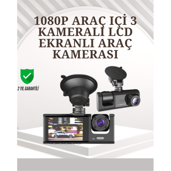 TA-01 1080P Ön 720P Arka ve İç Kamera Sistemli DVR