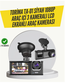 TA-01 3 Kameralı 1080P Araç Kamerası Siyah