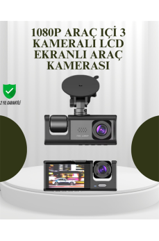 TA-01 G-Sensörlü 3'lü Kayıtlı Araç Kamerası