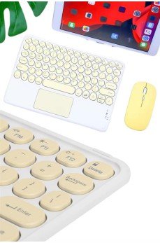 Touchpad Tüm Cihazlara Uyumlu Bluetooth Klavye Touchpad Slim Kablosuz Wifi Q Klavye