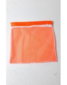 Turuncu - Fermuarlı - Hassas Çamaşır Terlik  Ayakkabı Yıkama Filesi Büyük Boy