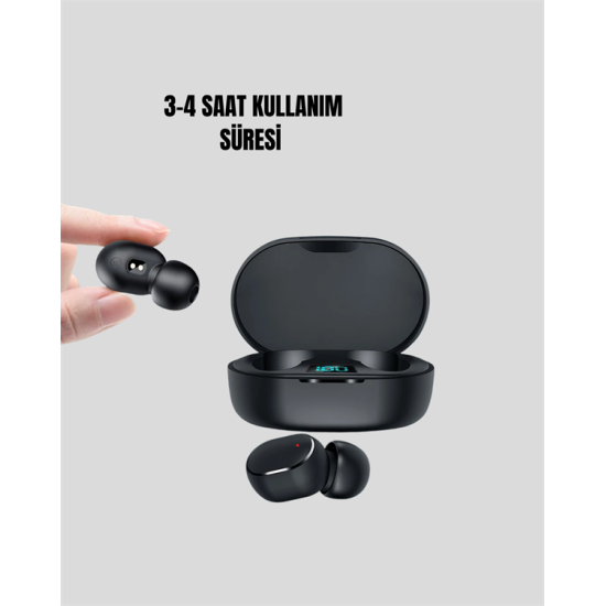 TWS Bluetooth Kulaklık Kulak İçi Kablosuz Dijital Göstergeli Çağrı Cevaplayabilen