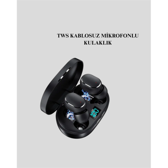 TWS Bluetooth Kulaklık Kulak İçi Kablosuz Dijital Göstergeli Çağrı Cevaplayabilen