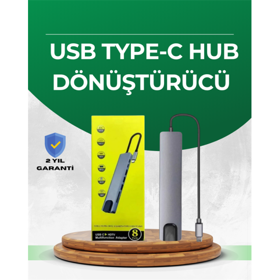Type‑C Dönüştürücü – 2×USB3.0, SD/MS, 4K HDMI & RJ45 ile Profesyonel Kullanım Type‑C Dönüştürücü – 2×USB3.0, SD/MS, 4K HDMI & RJ45 ile Profesyonel Kullanım
