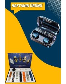 Ucuz Kaliteli Yeni Nesil 7 Kordonlu Akıllı Saat ve Kablosuz Bluetooth Kulaklık ANC Özelliği