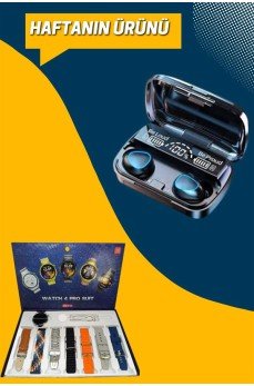 Ucuz Kaliteli Yeni Nesil 7 Kordonlu Akıllı Saat ve Kablosuz Bluetooth Kulaklık ANC Özelliği