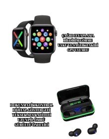 Ucuz ve Kaliteli Kulaklıklı Saat Seti Bluetooth Bağlantılı Akıllı Saat ve Kulaklık