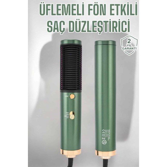 Üflemeli Fön Tarak Düzleştirici Seramik Kaplama Elektriklenme Karşıtı Üflemeli Fön Tarak Düzleştirici Seramik Kaplama Elektriklenme Karşıtı