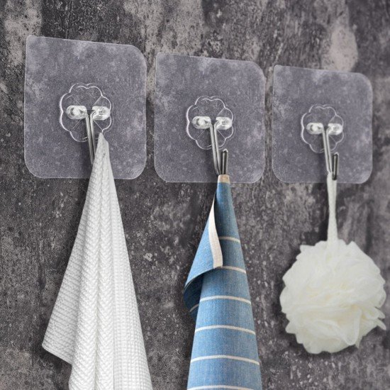 Ultra Güçlü Yapışkanlı 10LU Şeffaf Askı Ultra Güçlü Yapışkanlı 10LU Şeffaf Askı