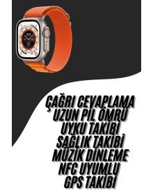 Ultra Max Kordon Kilitli Akıllı Saat Amoled Ekran Titreşimli Çağrı Cevaplayabilen