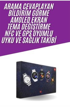 Unısex Yuvarlak Ekranlı 7 Kordonlu Akıllı Saat GPS Destekli Çoklu Kordon Seçeneği