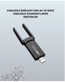USB 3.0 Wireless Adaptör – 2.4GHz & 5GHz Destekli