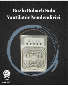 USB Bağlantılı 3'ü 1 Arada Nemlendirici Mini Klima Fan | 7 Renk Işıklı