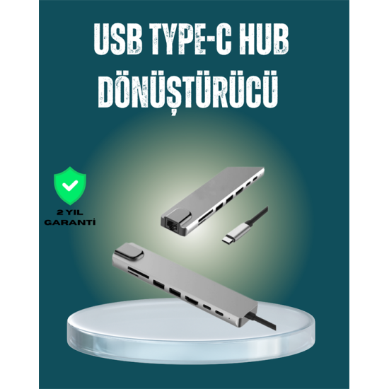 USB‑C Çoklu Bağlantı Merkezi – 5 Gbps, 100‑240 V, Sağlam Eloksal Tasarım