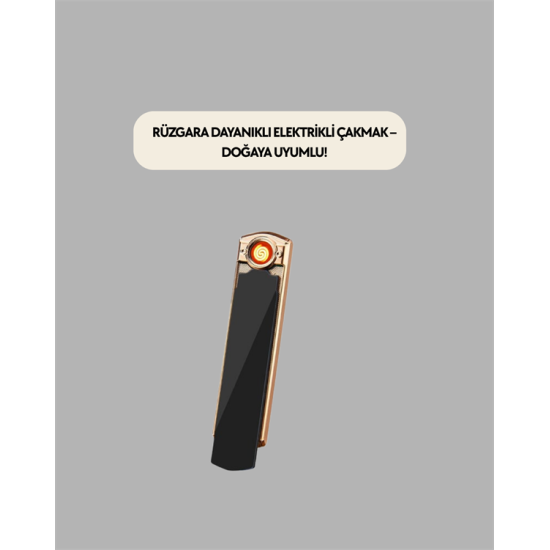 Plazma Ark Teknolojili Elektrikli Çakmak – Dokunmatik, LED Göstergeli, Şarj Edilebilir