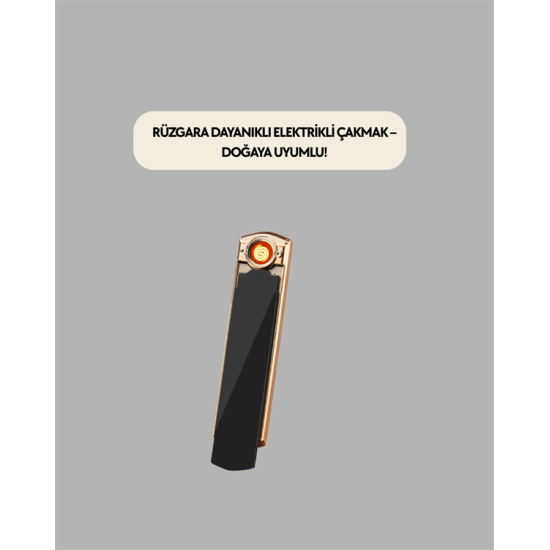 Rüzgar Geçirmez Elektronik Çakmak – Modern Tasarım, Metal Gövde