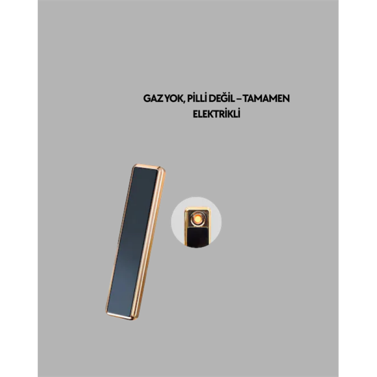 Plazma Ark Teknolojili Elektrikli Çakmak – Dokunmatik, LED Göstergeli, Şarj Edilebilir