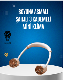 USB Şarjlı Boyun Fanı | Hafif, Katlanabilir, Taşınabilir, Düşük Gürültülü Fan
