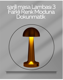 USB Şarjlı Dokunmatik LED Masa Lambası – 3 Renk Modu & Dimmer