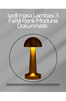 USB Şarjlı Dokunmatik LED Masa Lambası – 3 Renk Modu & Dimmer
