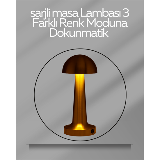 USB Şarjlı Dokunmatik LED Masa Lambası – 3 Renk Modu & Dimmer USB Şarjlı Dokunmatik LED Masa Lambası – 3 Renk Modu & Dimmer