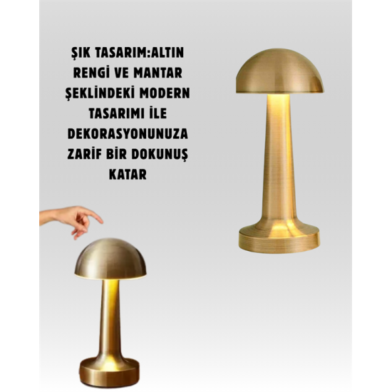 USB Şarjlı Dokunmatik LED Masa Lambası – 3 Renk Modu & Dimmer USB Şarjlı Dokunmatik LED Masa Lambası – 3 Renk Modu & Dimmer