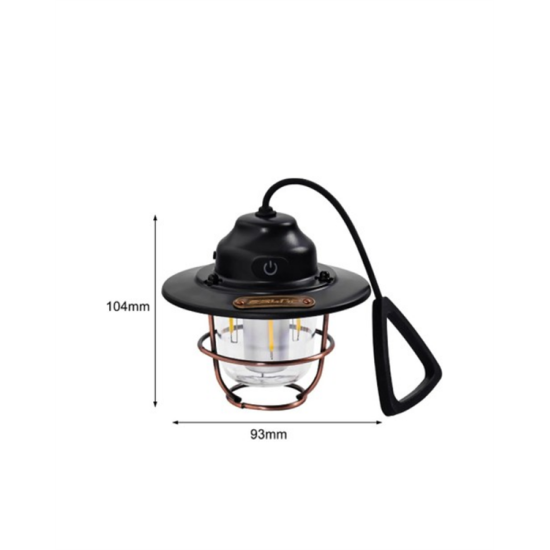 4 Fonksiyonlu Dekoratif Kamp Lambası – Tungsten Ampul, USB Çıkışlı