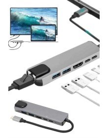 Usb Type-c Hub Dönüştürücü Çevirici Çoklayıcı Macbook Çevirici 8 Portlu