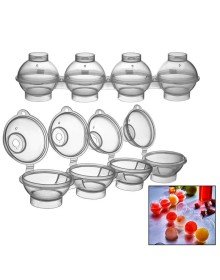 Üstten Doldurmalı Yatay 4 Bölmeli  Küre Buz Topu Kalıbı -  Yuvarlak Buz Topu Yapma Aparatı