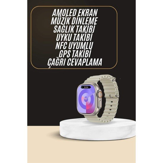 Uyku ve Sağlık Takibi Yapabilen GPS Uyumlu Plastik Kordonlu Akıllı Saat