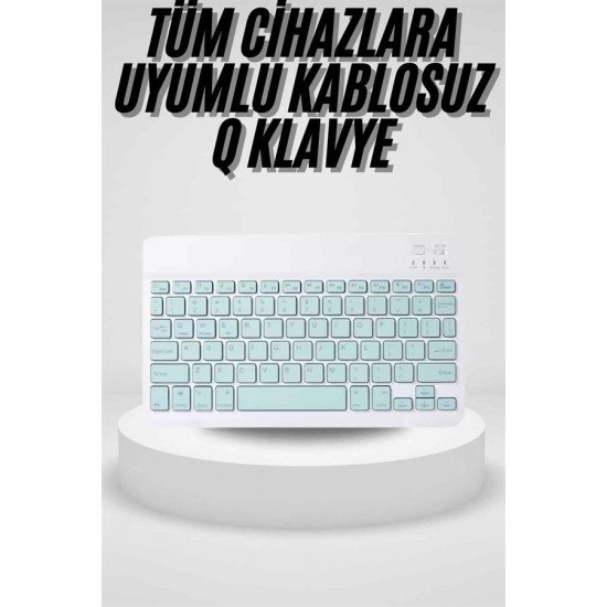 Uyumlu Kablosuz Bluetooth Şarj Edilebilir Mini Q Klavye