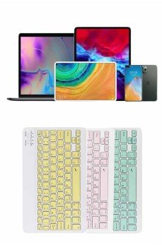 Uyumlu Kablosuz Bluetooth Şarj Edilebilir Mini Q Klavye