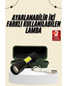 Uzun Menzilli Şarjlı El Feneri Uzun Ömürlü Led Işık Lamba