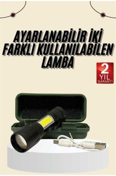 Uzun Menzilli Şarjlı El Feneri Uzun Ömürlü Led Işık Lamba